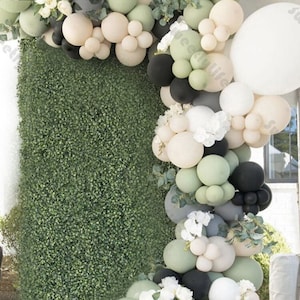 98/138pcs Retro pastello salvia palloncino arco ghirlanda opaco bianco nero grigio palloncini baby shower festa di compleanno decorazione di nozze