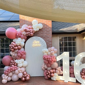 164pcs Blush Pink Sand White Balloons Garland Country Wedding Girl Baby Shower Birthday Baptism Bachelorette Party Decorations Supplies