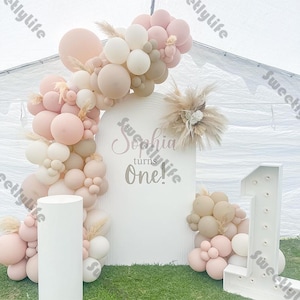 132pcs Boho Balloons Arch Kit Retro Pink Brown Balloon Baby Shower Girl 1st Birthday Gender Revealed Bridal Wedding Anniversary Party Decor