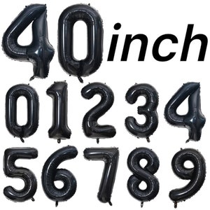 40inch Large Jumbo Number Black Balloons 0 1 2 3 4 5 6 7 8 9 Ball Happy Birthday Party Decoration Adult Kids Ballon Helium Party Globos