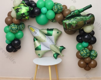 110pcs Army Soldier Balloons Garland Set Camo Military Theme