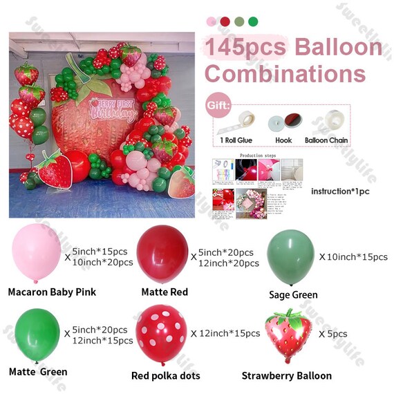 K ghirlanda di palloncini per decorazioni per feste di fragole da 123