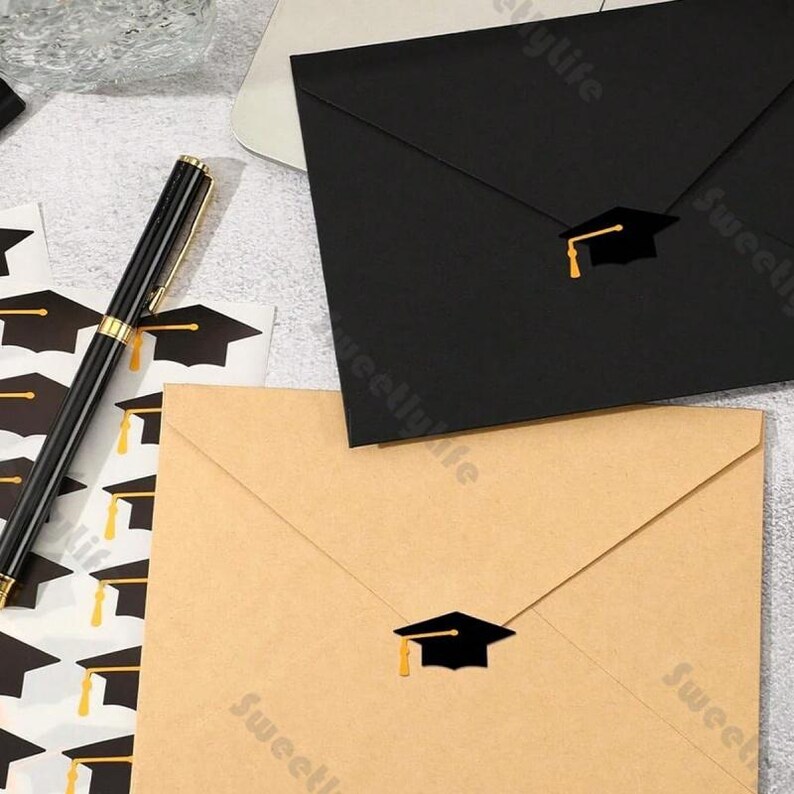 Graduation Cap Stickers/graduation Envelope/graduation Thank You Labels ...