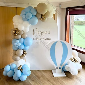 112pcs Macaron White Blue Balloon Garland Arch Kit Baby Shower Gender Reveal Kids Party Decor Birthday Backdrop Boho Bridal Wedding Decor