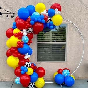 125pcs Rosso Opaco Blu Scuro Giallo Modello Animale Palloncino Arco Festa di Compleanno Baby Shower Anniversario Gender Reveal Decorazioni