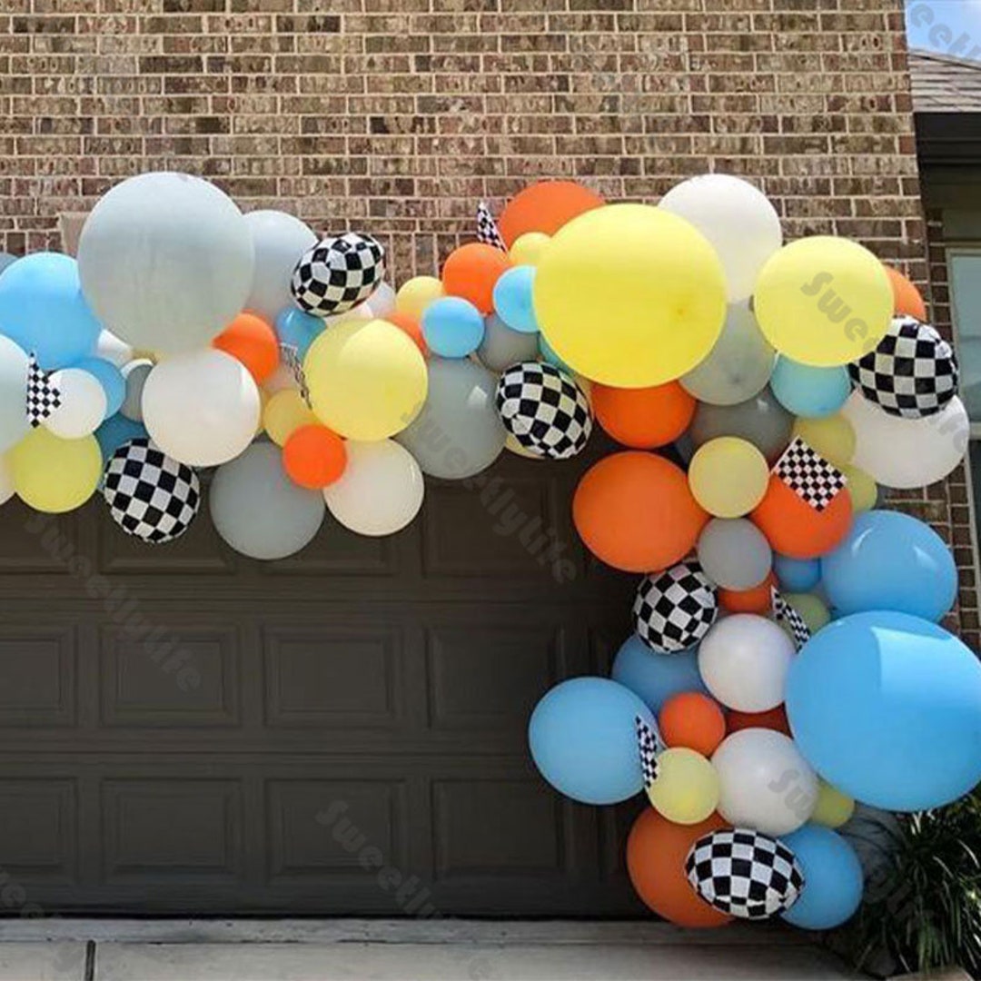 106pcs Child Race Car Balloon Garland Kit Birthday Party Decorations
