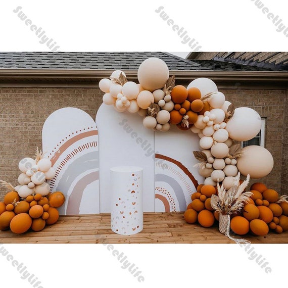 6-17ft Doubled Matte Orange Cream Peach Apricot Balloons Garland