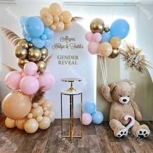 81pcs Cream Peach Brown Balloons Garland Party Decorations Baby Pink Blue Chrome Gold Balloon Arch Baby Shower Deco