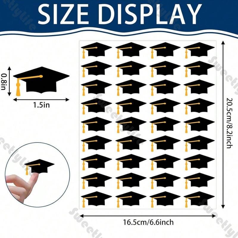 Graduation Cap Stickers/graduation Envelope/graduation Thank You Labels ...