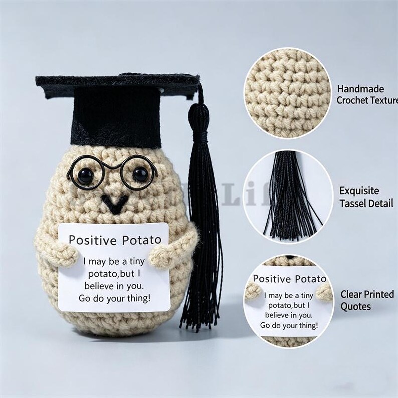 Graduation Potato Graduation Positive Potato,handmade Knitted Potatoes,spread Positive ...