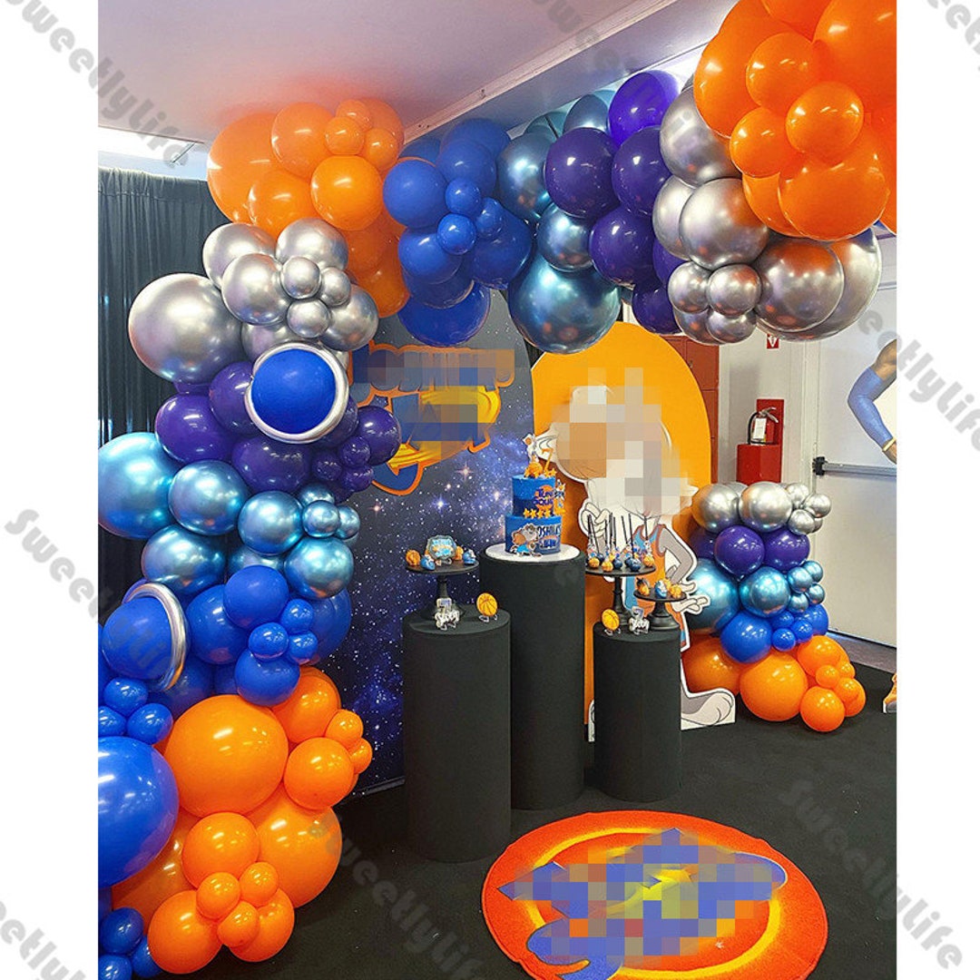 135pcs Orange Mat Ballon Bleu Guirlande Arche Kit Baby Shower Ballons  Anniversaire Contexte Sexe Révéler Décoration de mariage -  France