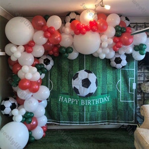 148pcs Matter Green Balloon Arch Red White Balloons Football Bridal Shower Wedding Decoration Gender Reveal Birthday Party Supplies