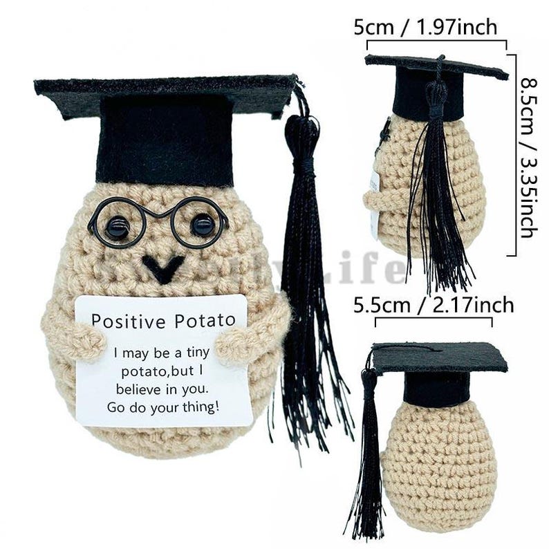 Graduation Potato Graduation Positive Potato,handmade Knitted Potatoes,spread Positive ...