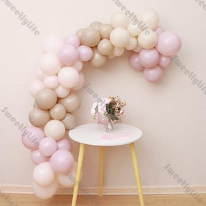 105pcs Pastel Balloon Garland Kit Smoke Brown Pink Sand Balloons Wedding Globos Baby Shower Kid Birthday Gender Reveal Party Supplies Decor