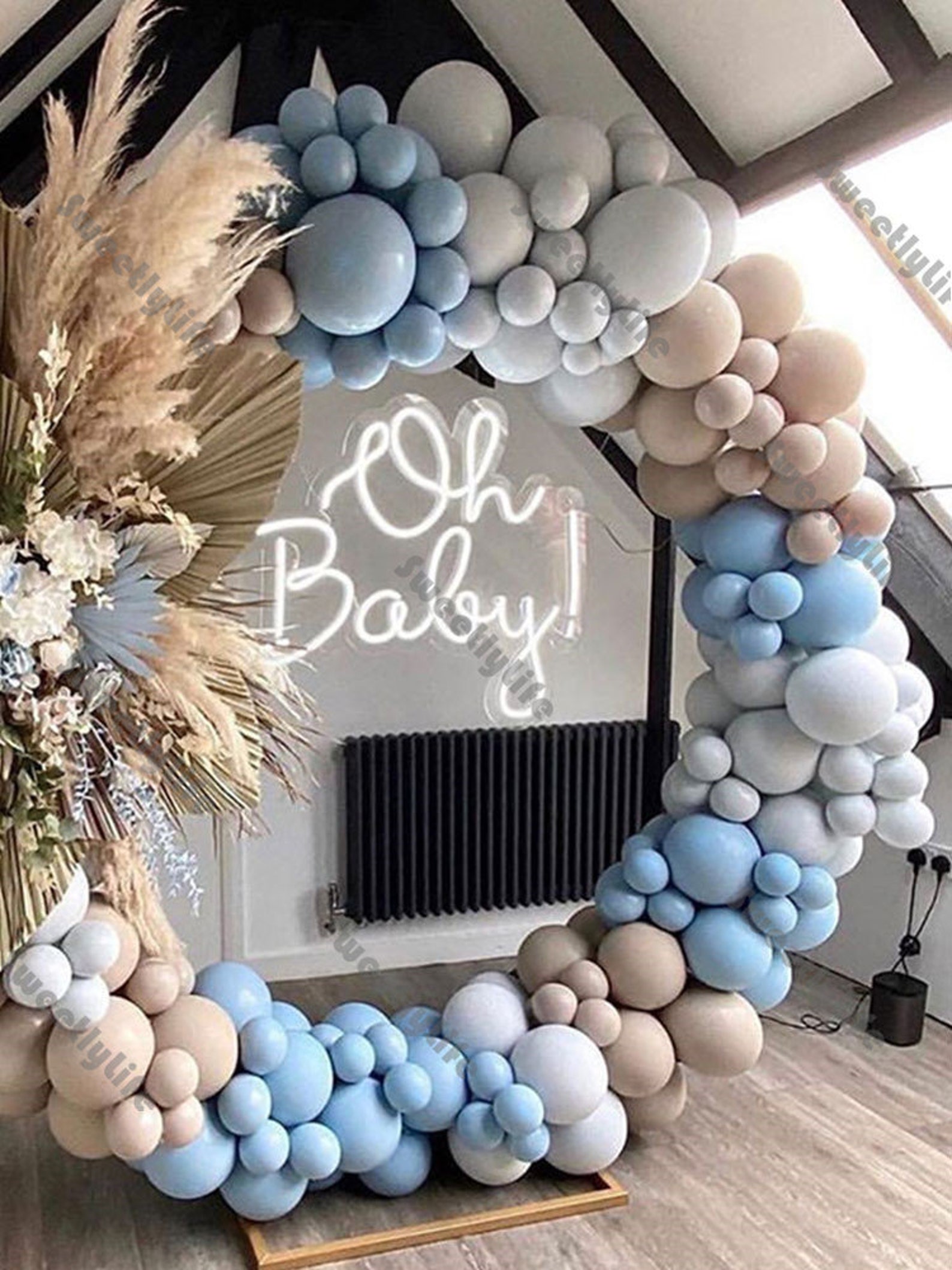 140/165pcs Matte Light Blue Balloons Garland Kit Baby Shower Etsy