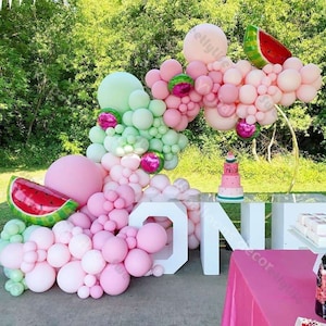 160 pz Macaron Baby Pink Menta Palloncino Ghirlanda Anguria Partito Palloncino Ghirlanda Arco Kit Compleanno Frutta Vacanza Baby Shower Feste Forniture