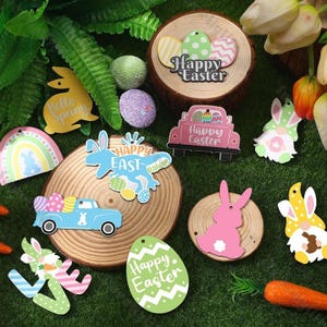 12/24/36pcs Easter Wooden Bunny,Personalized Easter Gift,Spring Decor,Easter Table Ornaments,Birthday Gift,Easter Wood Ideas Ornaments