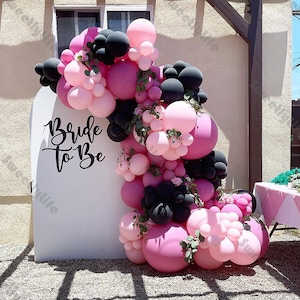 128pcs nero opaco rosa palloncino arco kit bambino compleanno palloncini baby shower decorazioni nuziali genere rivelare forniture per feste