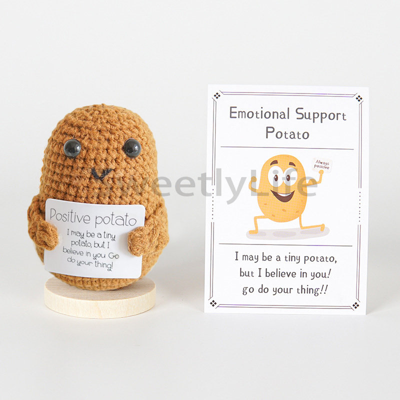 5 Peluche Positivi Lavorati A Maglia - Souvenir Di Supporto Emotivo, Regali Divertenti Per Amici, Famiglia O Ufficio