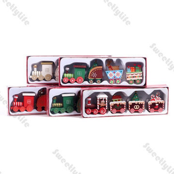 Wooden Handmade Christmas Train, Merry Christmas Decoration