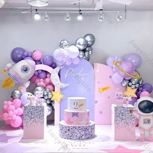 131 pezzi Arco per palloncini per feste a tema galassia Primo viaggio intorno al sole Spazio Baby shower Compleanno Luna Spazio esterno