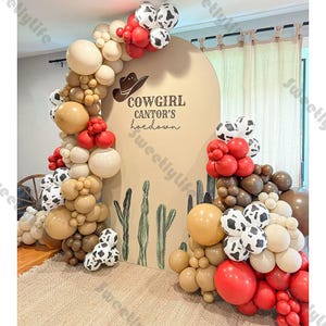 169 Kit arco a tema cowboy occidentale Retro Sabbia Marrone Caramello Sabbia naturale Palloncini rossi Baby Shower Compleanno per bambini Addio al nubilato Forniture per decorazioni