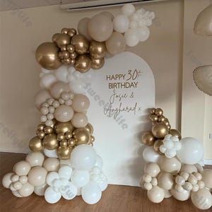 158pcs Retro Natural Sand White Gold Balloons Arch Kit Baby Shower  Gender Reveal Kid Birthday Bride Wedding Party Decoration Supplies
