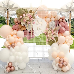 6-16ft Cream Peach Balloon Garland Wedding Decoration Chrome Rose Gold White Dusty Pink Ballon Arch Birthday Party Baby Shower Decor