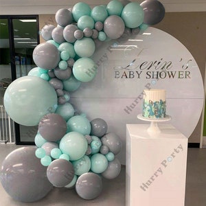 102pcs Macaron Tiffany Blue Ballons Garland Baby Shower Gray Wedding Arch Kit Birthday Party Decor image 1