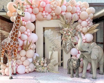 180/95pcs Macaron Peach Pink Balloon Garland Kit Baby Shower Gender Reveal Decorations Wedding Birthday Party Balloon Decor