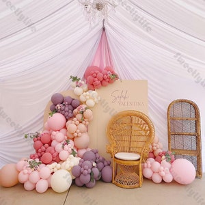 169pcs Baby Shower Balloon Garland Cream Peach Pink Anniversary Balloons Gender Reveal Birthday Party Wedding Boho Bridal Shower Supplies