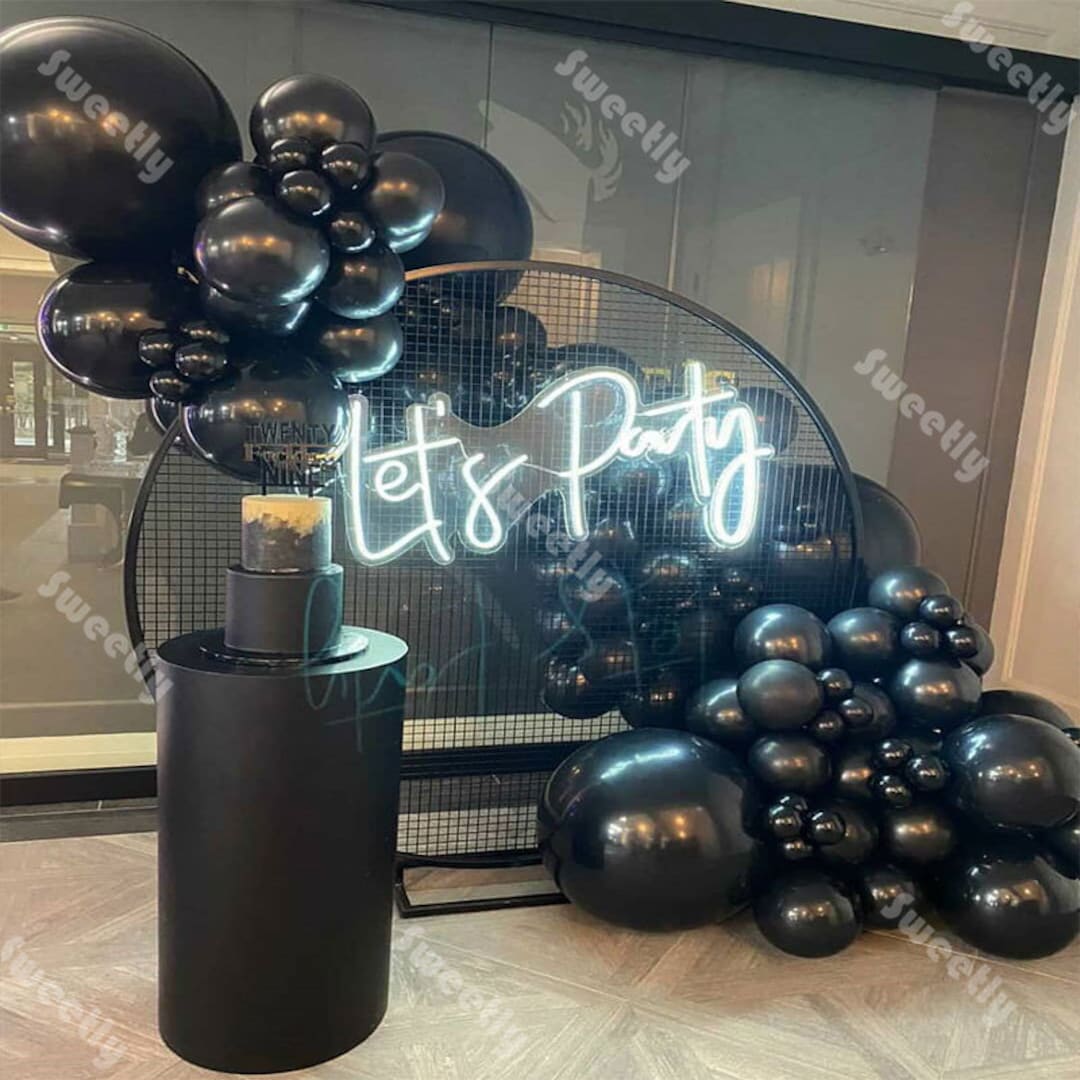 Palloncini Foil numero nero da 40 pollici colonna compleanno, palloncini 40