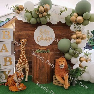 111pcs Dusty Green Balloons Garland Chrome Gold Latex Arch Kit  Birthday Wedding  Party New Year Decors
