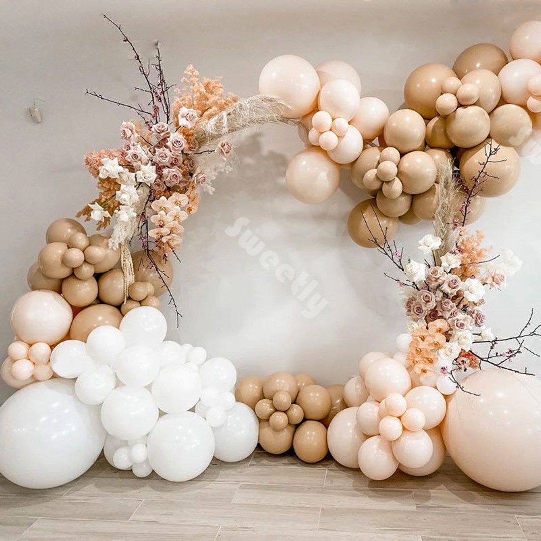 127pcs DIY Balloon Garland Arch Kit Balloon Birthday Party Wedding Latex White Retro Skin Baby ...