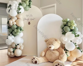 109pcs Dusty Green Party Balloon Kit Baby Shower 1st Birthday Kids Party Decor Gender Reveal Wedding Balloon Garland