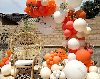 139pcs Wedding Balloon Garland Natural Sand Orange Organic Balloons Boho Bridal Shower Birthday Background Plate Baby Shower Balloons