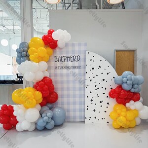143 stks Matte Rode Citroenblauwe Ballon Boog Kit Babyshower Jongen 1e Verjaardag Geslacht Onthullen Huwelijksverjaardag Afstuderen Party Decor Supplies