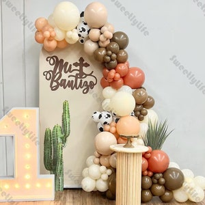 136 pezzi Western Balloon Arch Farmyard Compleanno Doccia Addio al nubilato Genere rivela Cowboy Baby Farm Decorazione per feste