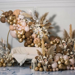 167pcs Doubled Cream Peach Apricot Balloons Garland Coffee Balloon Chrome Gold Globos Birthday Wedding Baby Shower Party Decor
