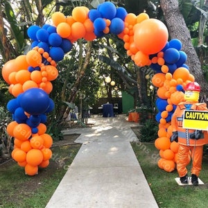 113pcs Halloween Matte Orange Deep Blue Balloon Garland Arch Kit  Wedding Birthday Baby Shower Gender Party Decoration