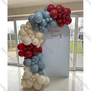 110 stks Boho Ballon Boog Retro Zand Blauw Rood Ballonnen Babyshower Geslacht Onthullen Kid Bruids Verjaardag Huwelijksverjaardag Feestdecoratie
