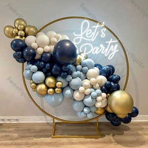 6-16ft Matte Navy Natural Sand Chrome Gold Balloon Baby Shower Wedding Kit Gender Reveal Birthday Party Decoration