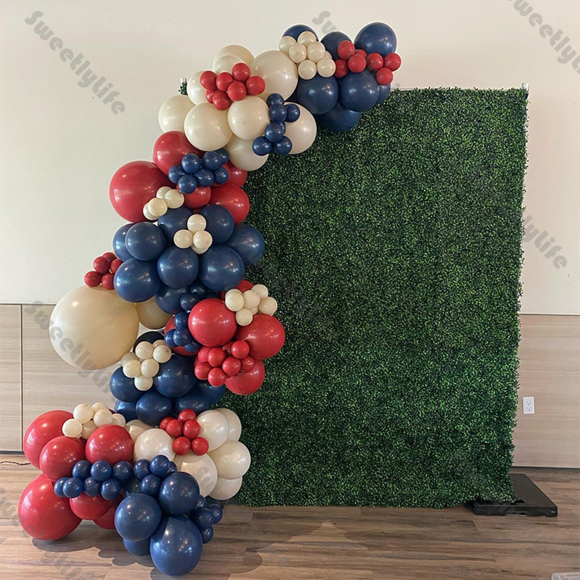 181pcs Navy Blue Matte Red Bridal Baby Shower Arch Balloon image 1