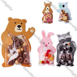 10 pcs Mignon Animaux Bonbons Sacs Ours Lapin Koala Carte De Voeux Cadeau Sacs Baby Shower Enfant Anniversaire De Mariée Cadeau De Mariage Décoration De Fête