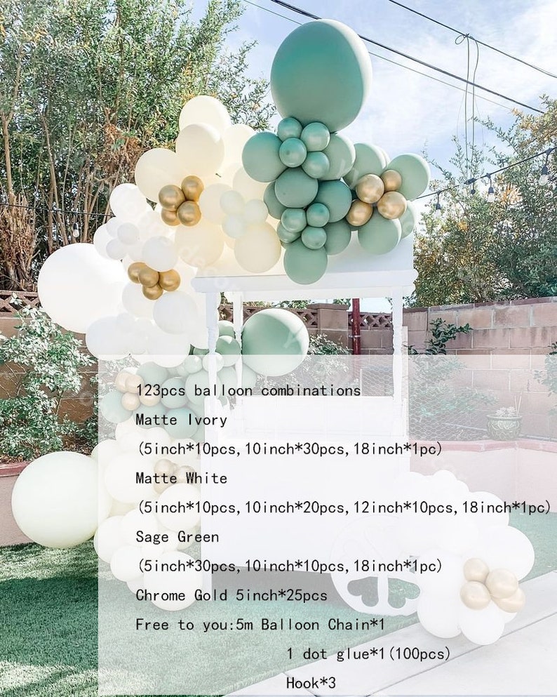 Download 148pcs Diy Sage Green Balloon Garland Ivory White Gold Baby Shower Balloons Arch Birthday Anniversary Gender Reveal Party Supplies Paper Party Kids Craft Supplies Tools Vadel Com
