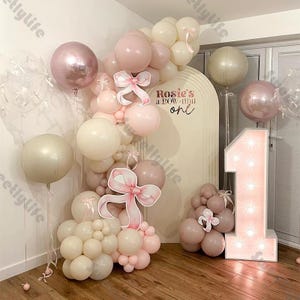 108/114pcs Baby Shower Balloon Garland Arch Kit Pink Natural Sand Balloons Girl Birthday Gender Reveal Bridal Wedding Party Decor Supplies