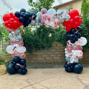 154 stücke Halloween Luftballons Girlande Kit Matt Schwarz Rot Ballon Herbst Baby Shower Gender Reveal Kid Geburtstag Horror Festival Decor Liefert