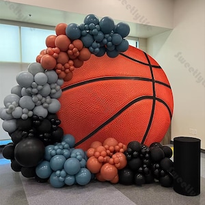 171 sztuk Zestaw girland balonowych na temat sportu Czarny Łupek Niebieski Koszykówka Balony Chłopiec Urodziny Baby Shower Ślub Ujawnienie Płci Dekoracja