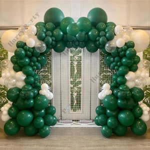 150Pcs Matte Dark Green Forest Party Balloons Garland Arch Decoration Transparent Ballon Anniversary Birthday Decor Baby Shower