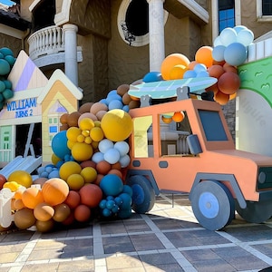 133pcs Baby Shower 1st Verjaardag Ballon Guirlande Boog Kit Blauw Cacao Oranje Bruin Geel Ballonnen Decor Doop Geslacht Onthullen